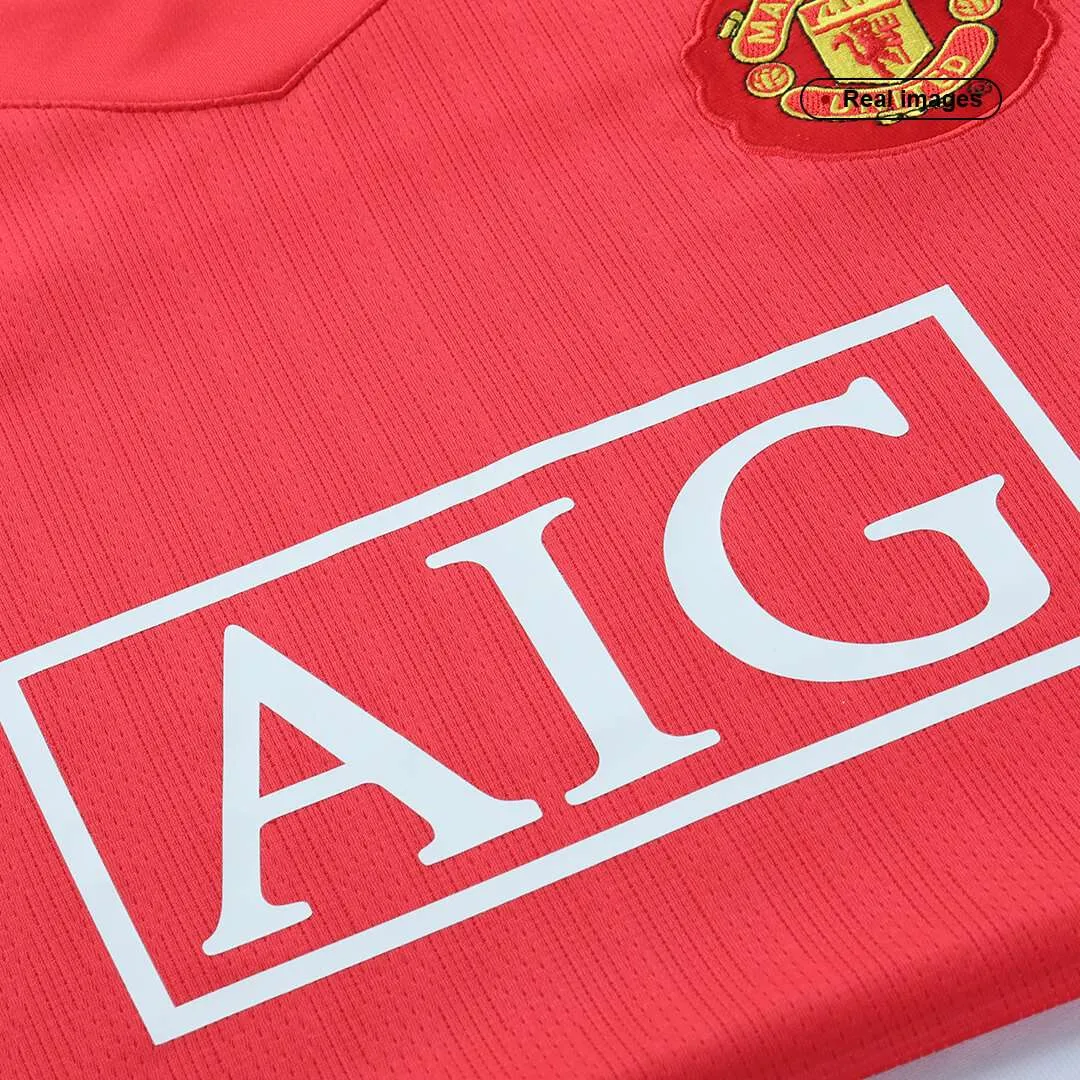 Manchester United 2007-08 Home Shirt in red, white view 4