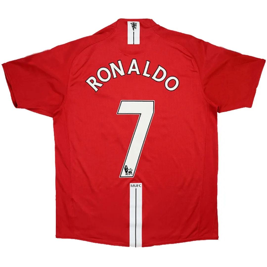 Manchester United 2007-08 Home Shirt – Ronaldo 7 in red, white
