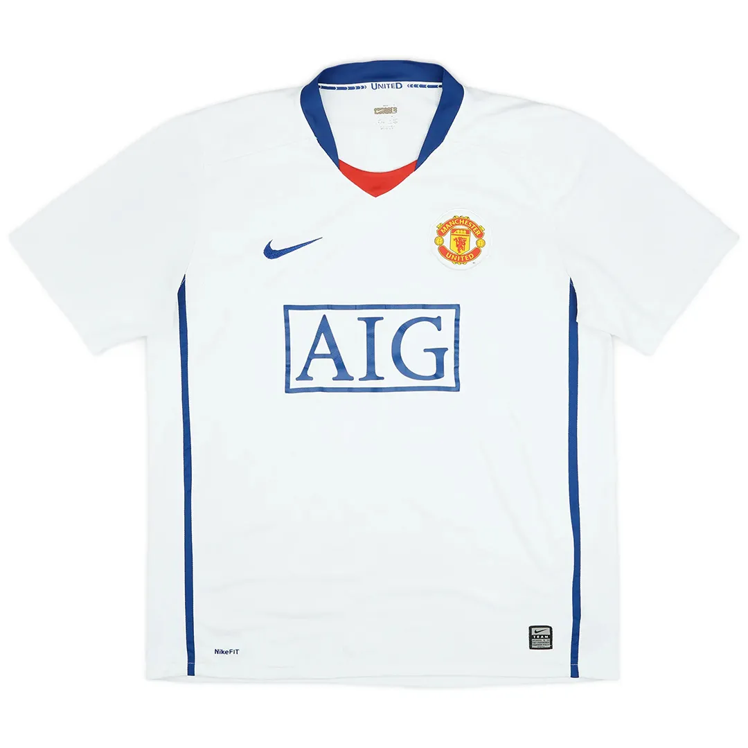 Manchester United 2008-09 Away Shirt – Ronaldo 7 in white, blue, red view 2