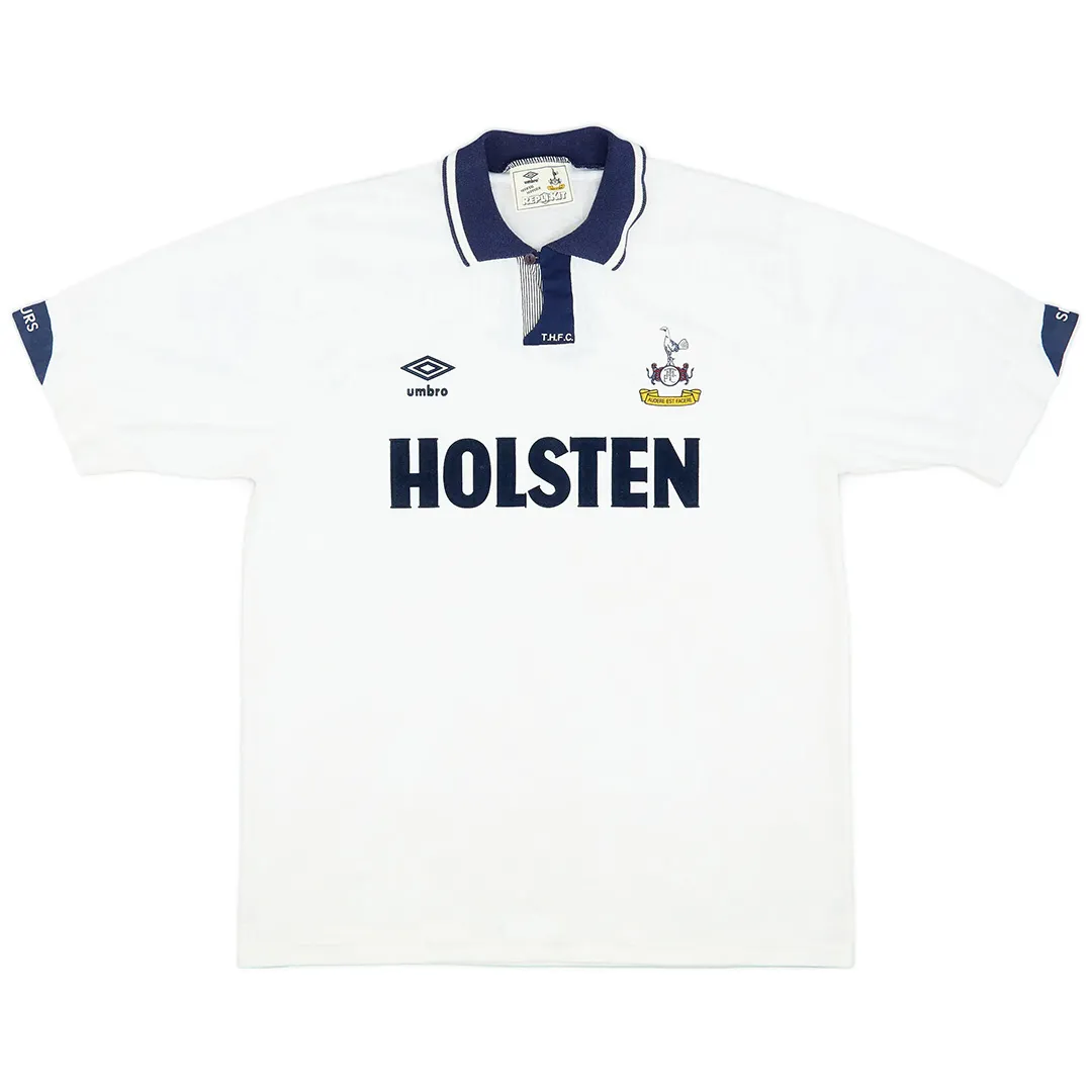 Tottenham Hotspur 1991-93 Home Shirt in white, navy