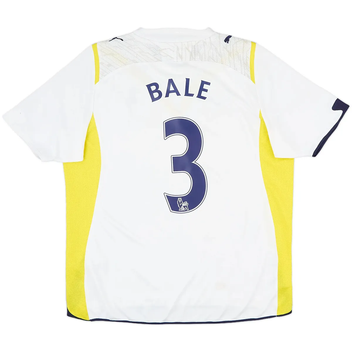 Tottenham Hotspur 2009-10 Home Shirt – Bale 3 in white, yellow, navy